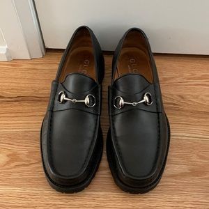 Men’s Gucci Black Leather Loafer Dress Shoes